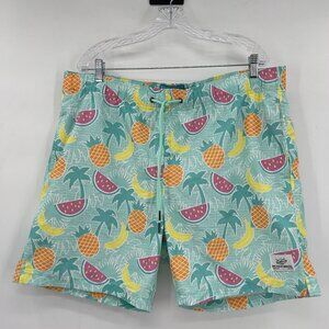 Beach Bros Mens Swim Trunks Tropical Fruits Hits Above The Knee XXL